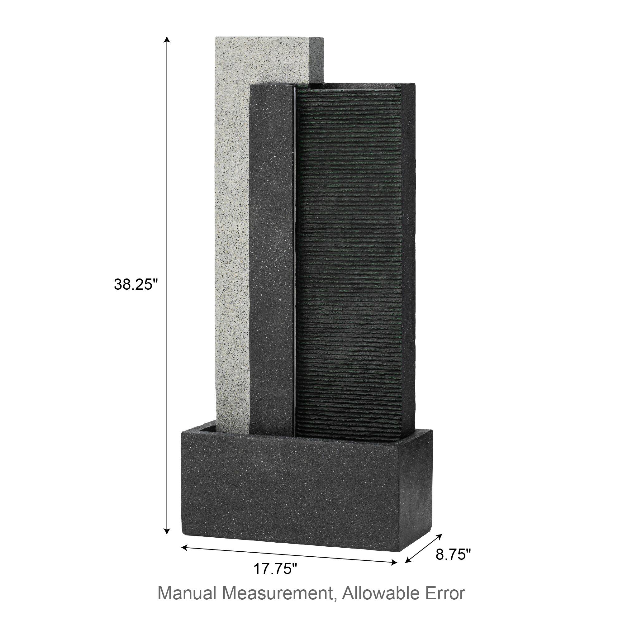 Glitzhome® 38.25" Modern LED Textured Surface Outdoor Floor Fountain